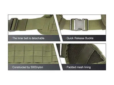 JD-B-108 MOLLE Tactical Padded Patrol Belt